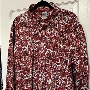 Men’s paisley western shirt large button down collar